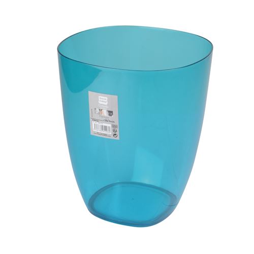 corbeille plastique translucide 5,5l vitamine bleu ocean