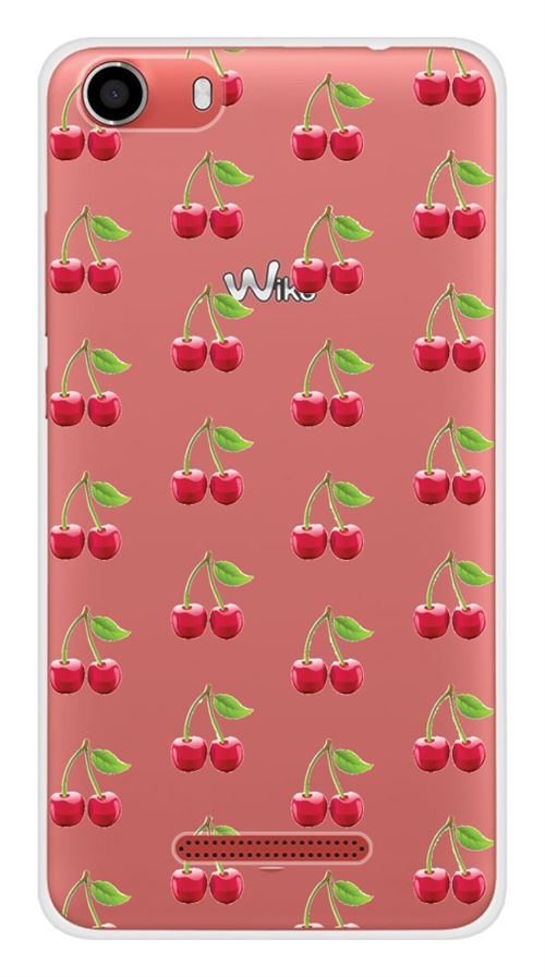 Coque en silicone imprimée compatible Wiko Lenny 2 Cerises Gris