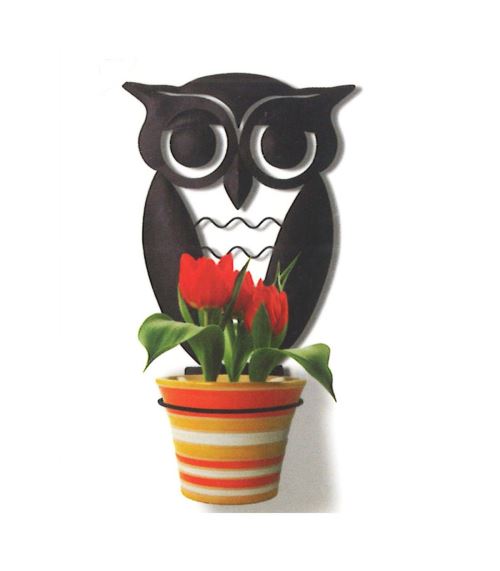 Support de plante design hibou