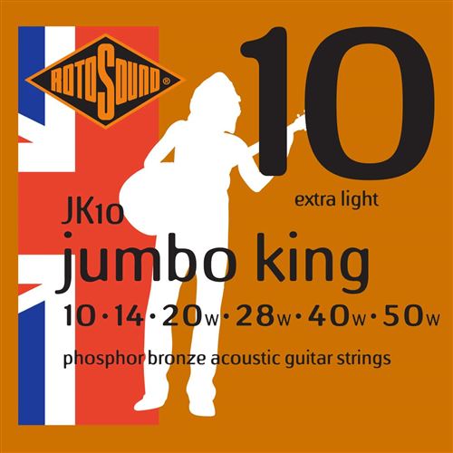 Rotosound - Cordes pour guitare folk - Jumbo King Phosphor Bronze - Extra Light 10-50 - Image 2