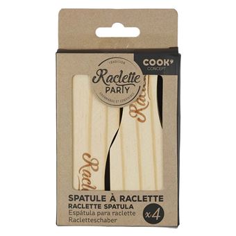 Cook Concept - Set de 4 spatules à raclettes en bois