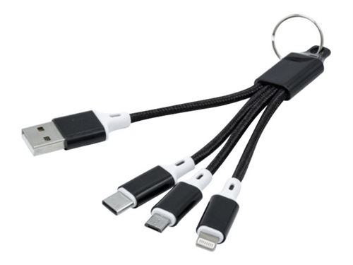 exertis Connect OCTOPUS - Adaptateur pour chargement - USB pour Micro-USB de type B, Lightning, 24 pin USB-C - 12 cm - noir
