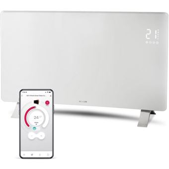 Radiateur Intelligent Wi-Fi En Verre - Sencor - Scf 4740Wh - 2400 W - 2 Niveaux - Thermostat - Blanc - 1