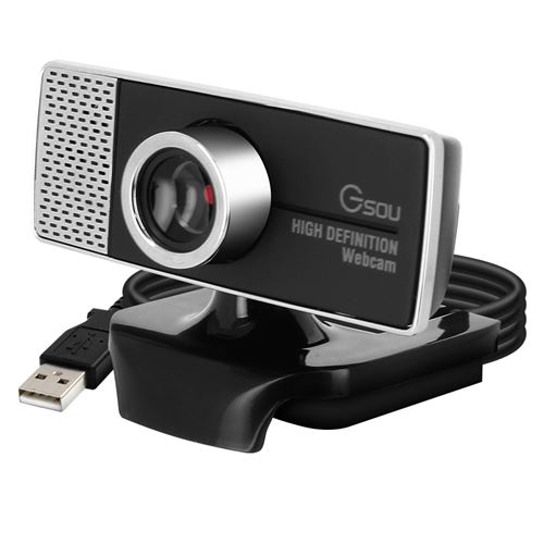 Avizar Webcam USB 720p HD Microphone Antibruit Tête Rotative à 45° Focus Manuel Noir