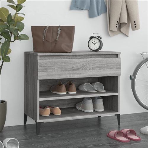 vidaXL Armoire à chaussures Sonoma gris 70x36x60 cm Bois d'ingénierie819770