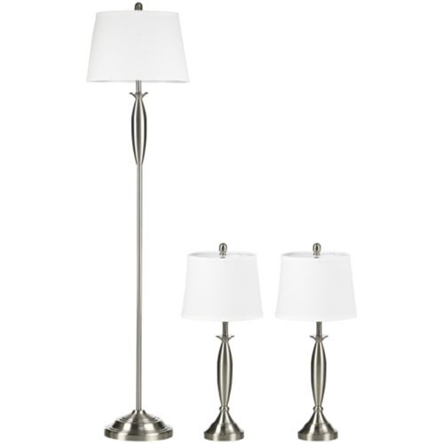 YeMaster Ensemble de 3 lampes, lampadaire et 2 lampes de table, adapté à l'éclairage moderne du salon et de la chambre à coucher