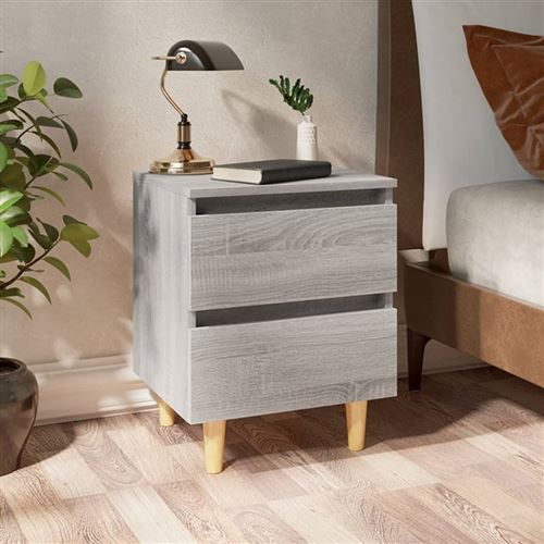 VIDAXL - Table de Chevet - Sonoma Gris - 40x35x50 cm - Image 3