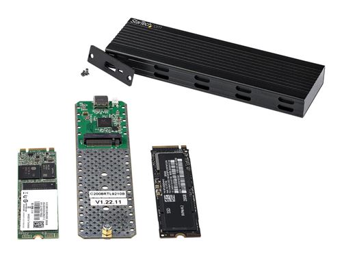 StarTech.com Boitier USB-C 10Gbps vers M.2 NVMe/SATA SSD - Boitier Aluminium Externe Portable M.2 PCIe/SATA NGFF SSD - Câbles Hôte USB Type-C & USB-A - Compatible 2230/2242/2260/2280 (SM2E1BMU31C) - Boitier externe - M.2 - M.2 Card - USB 3.2 (Gen 2) - n