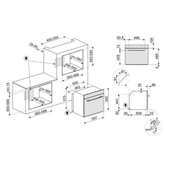 SMEG Four encastrable émail lisse SO6102M2B3, Multifonction Combiné micro-ondes