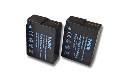 vhbw 2x Batteries compatible avec Panasonic Lumix DMC-FZ300, DMC-G5, DMC-G5K, DMC-G5W appareil photo, reflex numérique (1000mAh, 7,2V, Li-ion)
