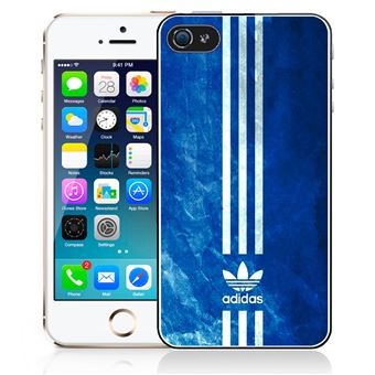 Coque pour iPhone 5 - 5S - SE - Adidas Bandes Bleu - 1