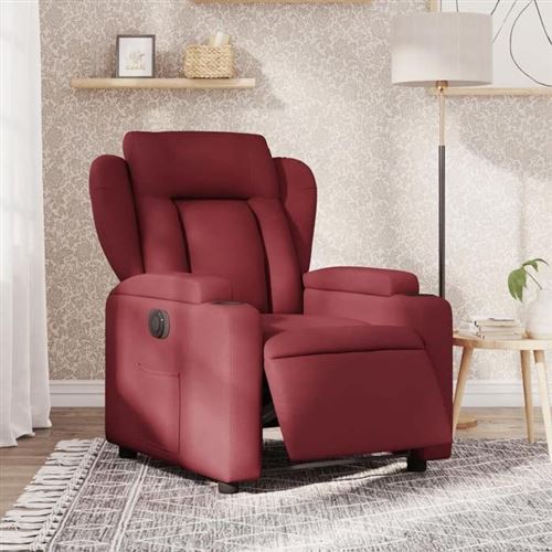Vidaxl Fauteuil Réglable Électrique Tissu Bordeaux - Image 2