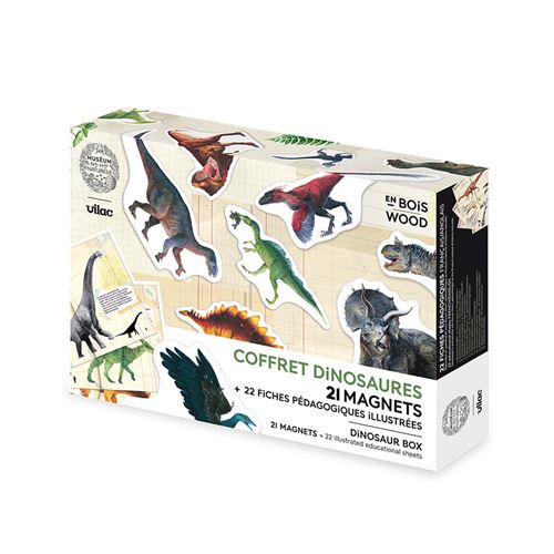 Non Communiqué Multicolore 21 Magnets Dinosaures Museum Vilac