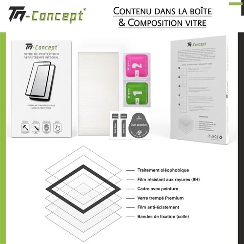 Protection écran Verre Trempé 3D Incurvé TM-Concept Pour Honor 50 - Noir, Protection Intégrale