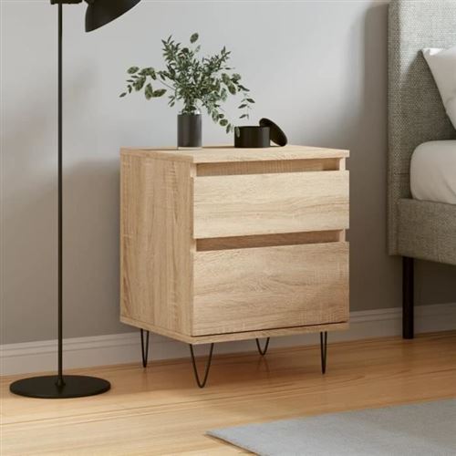 vidaXL Table de chevet chêne sonoma 40x35x50 cm bois d’ingénierie 830674
