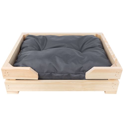 Meilleurs prix pour Creative Pets Coussin Chien en Bois 58 x 44 x 14 cm Gris Foncé Panier Chien Lavable en Machine