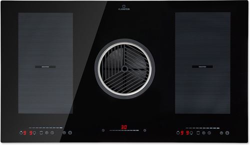 Plaque À Induction - Klarstein Full House 3.0 Down Air System - Plaque Avec Hotte Incluse - 655 M³/H - A+ - Encastrable - Écran Tactile - Noir