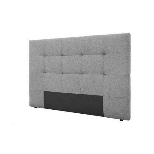Tete de lit 185 x 120 cm - Tissu Gris Souris - Pour couchage 140 / 160 ou 180 - HERA