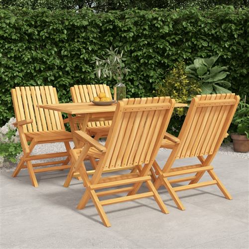 Non Communiqué Bois De Teck Vidaxl 5-Delige Tuinset Massief Teakhout3155005