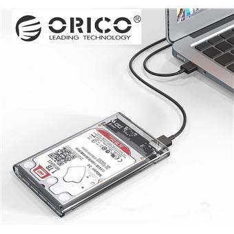 Lot de 2 Orico USB 3.0 Boîtier Externe pour 2.5 Pouces Disque Dur SATA III  II I HDD SSD 2To Max 5Gbps sans Outil UASP