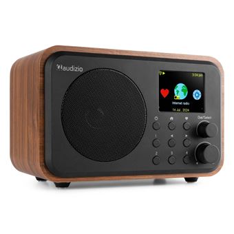 Audizio Vicenza Radio Internet DAB+, Antenne Télescopique, Wifi Bluetooth Batterie Intégrée - Bois Foncé - 1