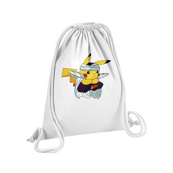 Fabulous Sac de Gym en Coton Blanc Pikachu Piccolo Dragon Ball Z Pokemon 12 Litres - 1