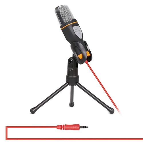 Non Communiqué Noir Microphone Professionnel Condensateur Avec Trépied Pour Pc Et Mac Diffusion En Direct Yonis