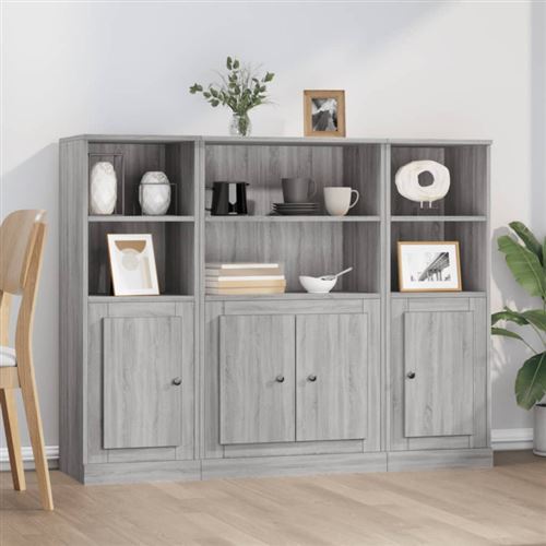 Non Communiqué Sonoma Gris Buffets 3 Pcs Bois D Ingénierie
