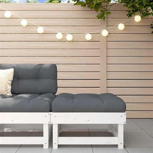 Non Communiqué Blanc Vidaxl Repose-Pied De Jardin Avec Coussin, Tabouret, Siège, Pouf, Meuble De Terrasse Patio Balcon Extérieur, Bois De 825437