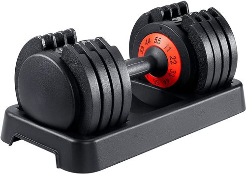 Bc-elec - DB-001 Haltère ajustable 5 à 25kg, ajustement rapide via la poignée. Support inclus.