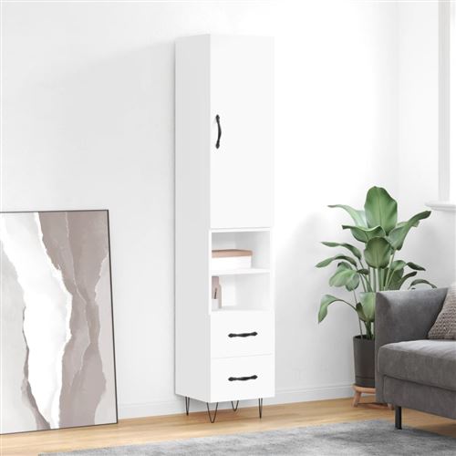 VIDAXL - Buffet Haut - Meuble de Rangement - Moderne - Blanc - Image 2