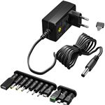 Adaptateur Secteur Universel 15V 1A 15W - 4 Embouts Inclus - Câble 1.5m - Compatible Ordinateurs, Caméras, Consoles - 12
