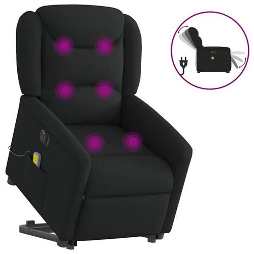 Non Communiqué Noir Vidaxl Fauteuil De Relaxation, Massage, Inclinable Électrique Réglable Tissu