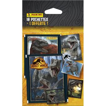 Jeu de cartes Panini Jurassic World 3 Blister de 11 pochettes