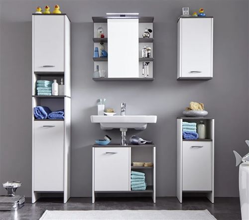 Armoire murale de salle de bain Basicwise grise de 22 po l. x 23 po h. x 6  po p. QI004020.GY