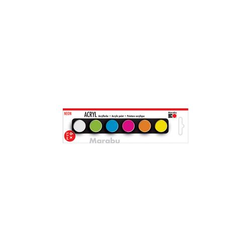 Marabu Set de peinture acrylique 'NEON', 6 x 3,5 ml