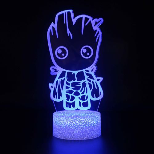 Lampe 3D Tactile RGB Veilleuses Enfant MY132 Groot avec Telecommande