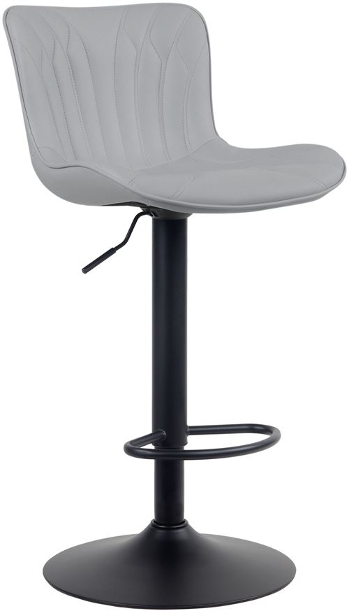 CLP Tabouret de bar Linus Pied en Métal Hauteur réglable Siège pivotant , Gris/Similicuir