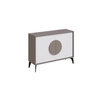 Buffet en bois "Gora" - 110 x 36 x 82 cm - Moka léger - 1