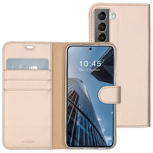 Étui de téléphone portefeuilWallet Samsung Galaxy S22 - Dorée Accezz