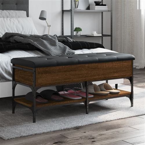 Vidaxl - Panca Porta Scarpe Rovere Marrone 102x42x45cm Legno Multistrato