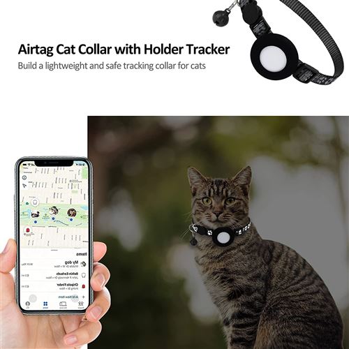 Croc-Cat® Collier Chat, Accessoire Compatible avec airtag Apple