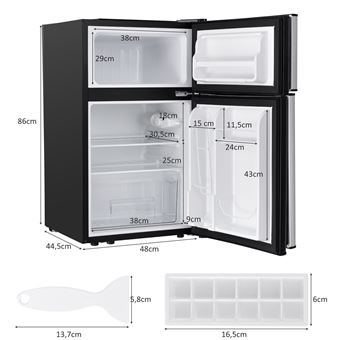 Réfrigérateur Congélateur 90 L(26L+64L) - 49,5 x 48,5 x 86 cm