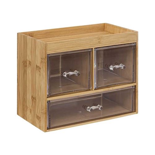 FIVE Simply Smart - Boîte Organiseur 3 Tiroirs "Selena" 24cm Naturel