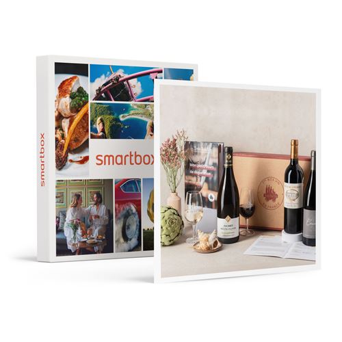 SMARTBOX - Coffret Cadeau Coffret de 3 bouteilles de vin et livre d'œnologie-Gastronomie