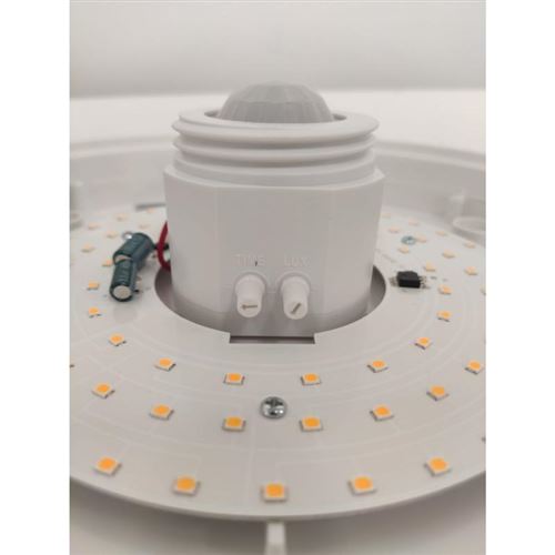 Plafonnier LED Rond 18W avec Détecteur de Mouvement Crépusculaire 220V -  Blanc Neutre 4000K - 5500K - SILAMP - Achat & prix