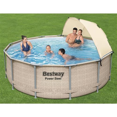  Bestway Ensemble de piscine avec auvent Power Steel 396x107 cm