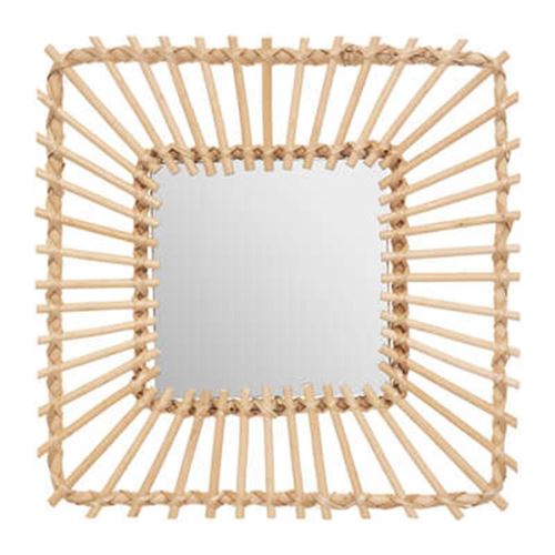 Non Communiqué Beige Atmosphera Créateur D'intérieur - Miroir Mural Design "Rotin Carré" 40Cm