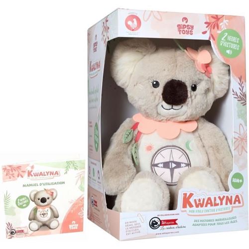 Gipsy Toys - Kwalyna - Koala Conteur D'Histoires - Peluche Qui Parle Interactive -Version Française - 2H De Contes Merveilleux