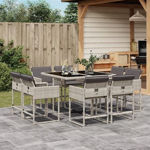 Vidaxl Gris/Clair 9 Pcs - Image 2